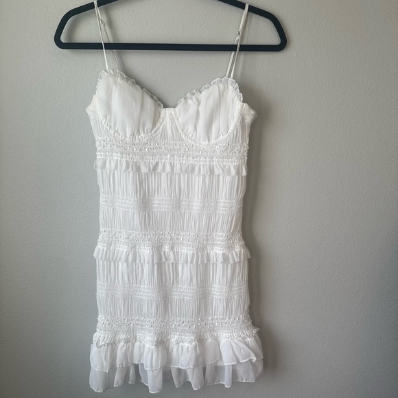 Hello Molly Dresses & Skirts - Hello Molly White Ruffled Mini Dress NWT